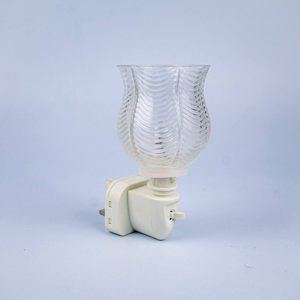 Ribbed Glass Plug In Wax Warmer - Clear