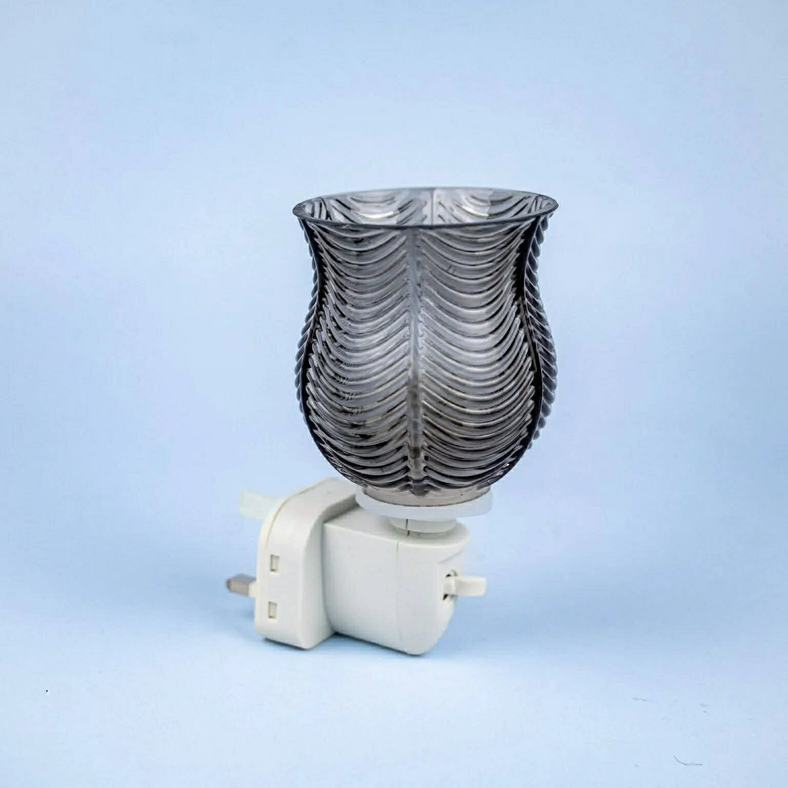 Ribbed Glass Plug In Wax Warmer - Black